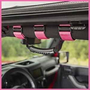 Rugged Ridge Ultimate Grab Handle Kit, Pink; 55-19 Jeep CJ/Wrangler/Gladiator