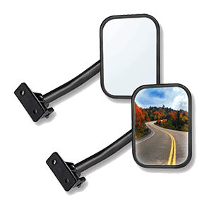 Door Off Mirror for Jeep Wrangler TJ JK 4x4 Off-road Morror Rectangular Mirrors Quick Release Side View Mirror, 2 Pack