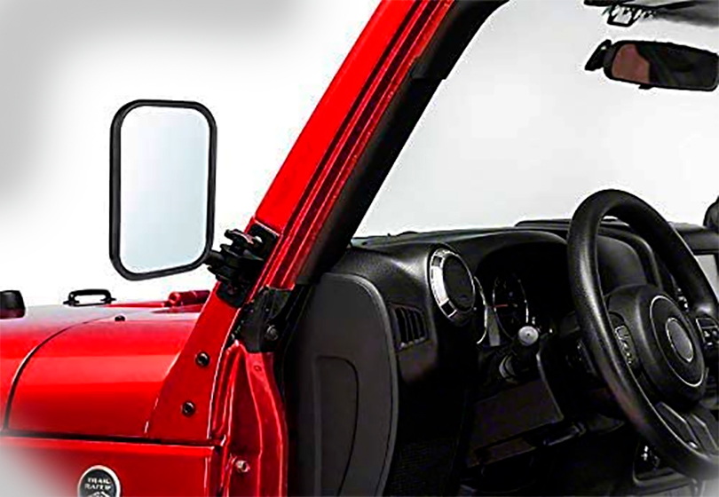 Door Off Mirror for Jeep Wrangler TJ JK 4x4 Off-road Morror Rectangular Mirrors Quick Release Side View Mirror, 2 Pack