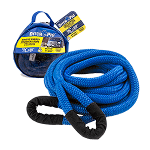DitchPig 447521 Kinetic Energy Vehicle Recovery Double Nylon Braided Rope with Tote Bag