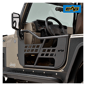 EAG Safari Steel Tubular Door with Side View Mirror Fit for 97-06 Wrangler TJ