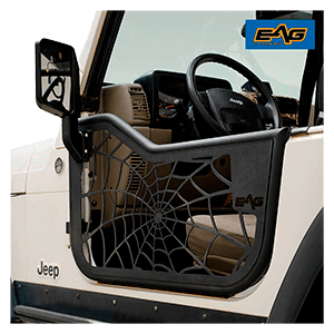EAG Spyder Web Tubular Door with Side View Mirror Fit for 97-06 Wrangler TJ