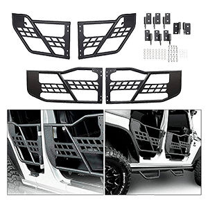 4-Door Set Off Road Front & Rear Tubular Doors Compatible with 2007-2018 Jeep Wrangler JK