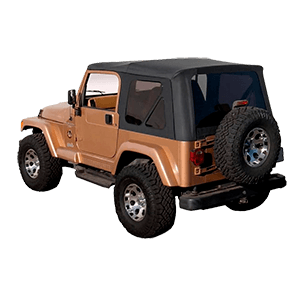 Sierra Offroad Factory Style Soft Top with Tinted Windows, without Upper Doors Compatible with Jeep Wrangler TJ 1997-2006 (Denim Black)