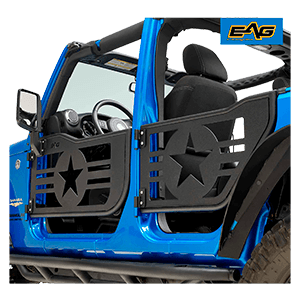 EAG Military Star Tubular 4 Door with Side View Mirror Fit for 07-18 Wrangler JK 4 Door Only