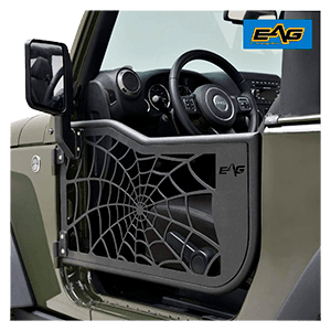 EAG Tubular Spyder Web Door with Side View Mirror Fit for 07-18 Wrangler JK 2 Door Only