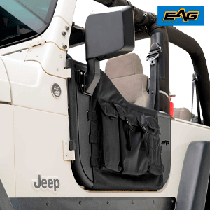 EAG Pocket Steel Tubular Door with Side View Mirror Fit for 97-06 Wrangler TJ