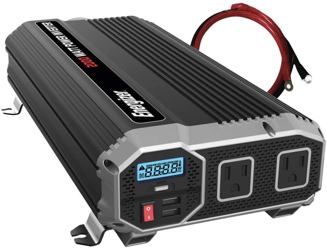 Energizer 2000 Watts Power Inverter 12V to 110V, Modified Sine Wave Car Inverter