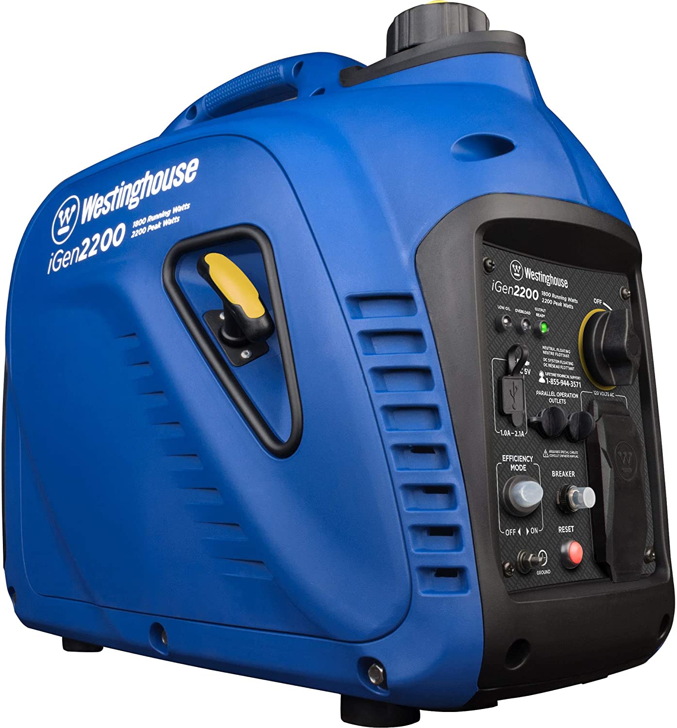 Westinghouse iGen2200 Super Quiet Portable Inverter Generator 1800 Rated & 2200 Peak Watts, Gas Powered