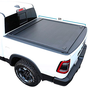 Syneticusa Aluminum Retractable Low Profile Waterproof Tonneau Cover Fits 2019-2021 Ford Ranger 5' Short Truck Bed 5ft