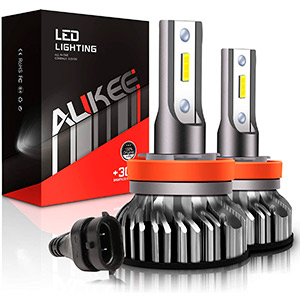 Aukee H11 LED Bulbs, 50W 10000 Lumens Extremely Bright 6000K H8 H9 CSP Chips Conversion Kit Replacement Low Fog Light